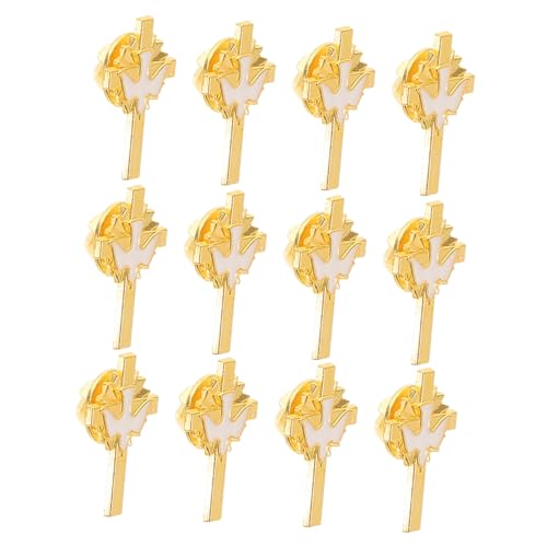 FOMIYES 12stücke Taubennadel Mit Kreuz Und Taube Emaille-broschen Aus Legierung Für Beerdigungen Brustnadeln Rucksäcke Kleidung Taschen Hüte Inspirierte Dekoration von FOMIYES