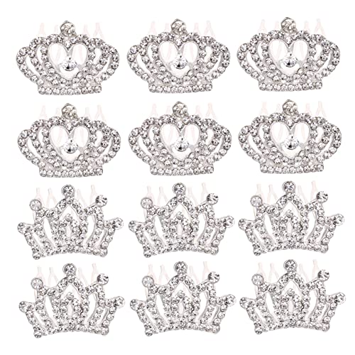 FOMIYES 12 Stück Teiliges Kronenkamm mit Strassbesetzter Krone Langlebiger Legierung Sicherer Haarkamm für Mädchen für Partys Aufführungen und Geburtstagsfeiern von FOMIYES
