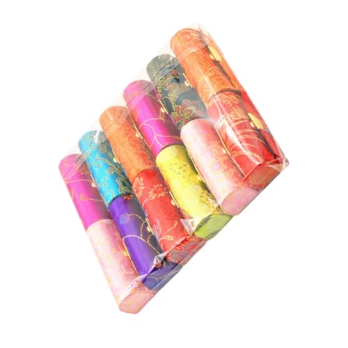 FOMIYES 12 Stück Teiliges Lippenstift Etui aus Beständigem Eleganten Seidenstoff mit Feiner Stickerei und Integriertem Spiegel Tragbare Kosmetikaufbewahrung für Damen als Geschenkbox von FOMIYES