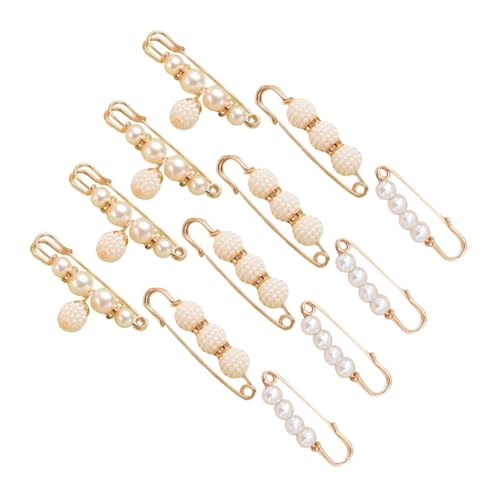 FOMIYES 12 Stück Teiliges Perlen Broschen Verstellbare Sicherheitsnadeln für Damen Kleidungsschmuck Clips für Kleider Schals Taillen und Ausschnittverkleinerung Vielseitig und Einfach zu von FOMIYES