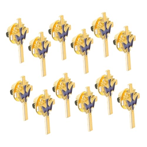 FOMIYES 12 Stück Teiliges Tauben Kreuz Broschenset Emaillierter Legierung Leichte Hautfreundliche Anstecknadeln für Kleidung Rucksäcke Hüte Religiöse Friedenssymbole und Alltagsaccessoires von FOMIYES