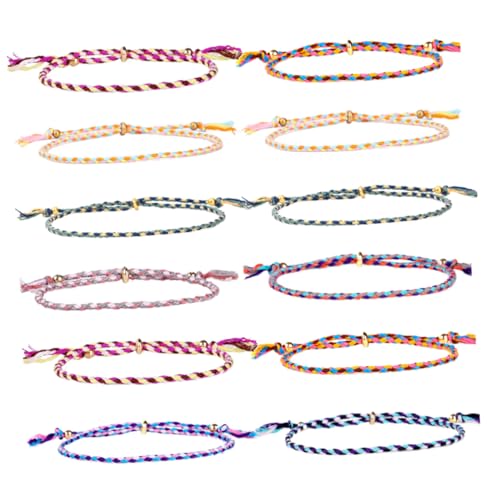 FOMIYES 12 Stück Teiliges Tibetisches Armband aus Robustem Baumwollgarn Handgewebt mit Verstellbaren Kupferperlen Schmuckstück für Damen und Herren Modisches Freundschaftsarmband von FOMIYES