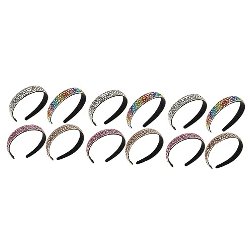 FOMIYES 12 Stk Strass-stirnband Stirnbänder Für Sportliche Damen Glitzerkristall-haarband Strass Stirnband Damen Funkelndes Diamant-stirnband Breit Schal Mädchen Strasssteine Einzigartig von FOMIYES