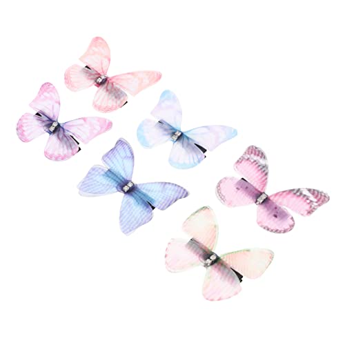 FOMIYES 12st Tüll Schmetterling Haarspange Helles Haar Haarspangen Für Mädchen Kleine Haarnadel Haarspangen Für Damen Hut 90er Haarschmuck Klare Haarspangen Flügel Baby Mesh Ausgabekarte von FOMIYES