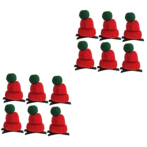 FOMIYES 12-teiliges Set Weihnachtsmützenclip Weihnachtsspangen Weihnachtshaarspangen Weihnachtshundehaarschleifen Weihnachtsmütze Haarspange Geschenkbögen Kind Weihnachten Stricken Abgeben von FOMIYES