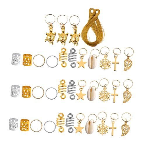 FOMIYES 121 Stück Teiliges Haarschmuck Metall Schneeflocken haarringe und Manschetten Leichte Dekorative Haarclips für Zöpfe Dreadlocks Partys Hochzeiten und Festliche Anlässe von FOMIYES