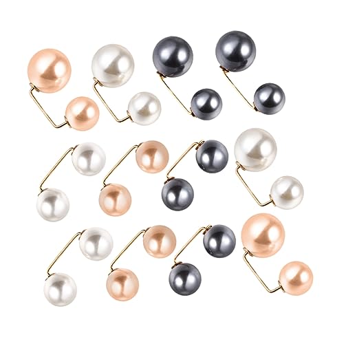 FOMIYES 12 Stück Broschennadel Mit Kunstperlen Damen Kleiderbroschen Schal Und Cardigan Clips Hemdkragen Clips Dekorative Brosche Für Weste Bluse Und Kleidung von FOMIYES
