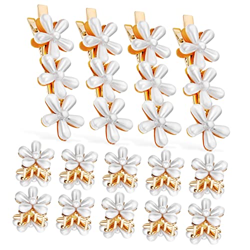 FOMIYES 14 Stück Perlen-Haarspangen Strass-Haarspangen Für Frauen Blumen-Haarspangen Für Frauen Blumenmädchen-Kopfbedeckungen Für Hochzeit Braut-Haarspangen Perlen-Haarspangen von FOMIYES