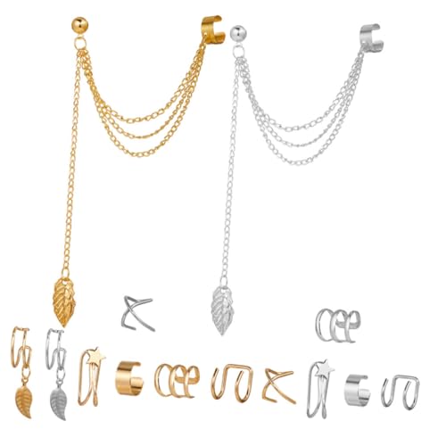 FOMIYES 14 Stück Ohrmanschetten Aus Legierung Ohrringe Frei Von Piercing Ohrclips Für Frauen Und Mädchen Exquisit Verarbeitet Langlebig Und Einfach Zu Tragen von FOMIYES