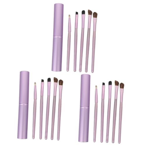 FOMIYES 15 Stk Lidschattenpinsel Aus Rosshaar Make-up-lidschatten-tool Damenanzüge Pinsel Zum Verwischen Der Augen Dünner Eyeliner-pinsel Bilden Violett Werkzeugkasten Das Gesicht Reisen von FOMIYES