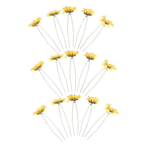 FOMIYES 15st Haarschmuck Aus Sonnenblumen Sonnenblumenhaar- Hochzeits- Haarspange. Haarschmuck Gold Hochzeitskopfh?user Für Sonnenblumen-haarklemme Mädchen Legierung Fräulein Haarnadel von FOMIYES