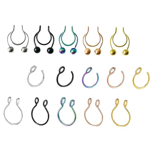FOMIYES 15 Stück Teiliges Nasenring Set aus Rostfreiem Leicht und Langlebig Piercing Schmuckstücke für Damen für Partys Streetstyle und Kreative Looks von FOMIYES