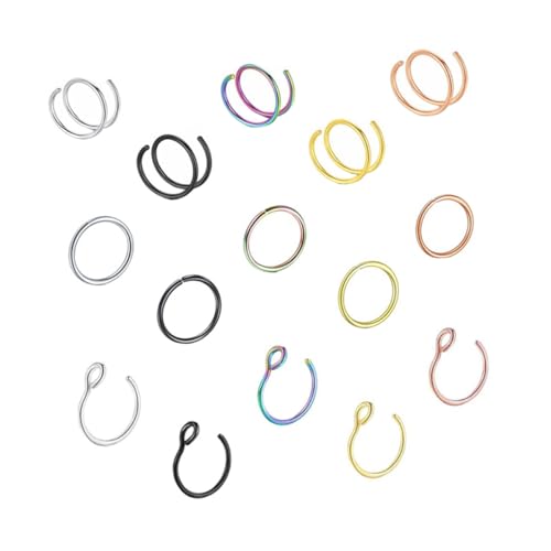 FOMIYES 15 Stück Teiliges Spiralförmige Nasenringe aus Rostfreiem Metall Modische Nasenclips und Schmuck Korrosionsbeständig Langlebig Vielseitig Kombinierbar für Damen und Partys von FOMIYES
