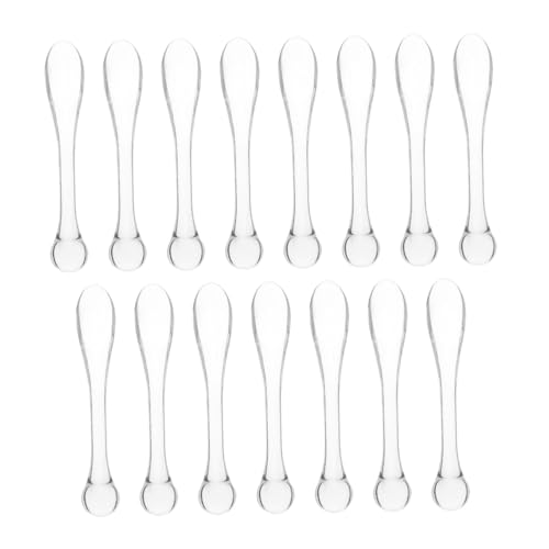FOMIYES 15 Stück Teiliges Transparente Acryl Gesichtscreme Löffel Praktischer Kosmetikspatel zum Hygienischen Entnehmen von Cremes Wiederverwendbar und Tragbar für Zuhause und Reisen von FOMIYES