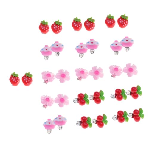 FOMIYES 16stücke Süße Fruchtförmige Ohrclips Für Mädchen Junge Mädchen Ohrringe Mit Erdbeeren Kirschen Eiscreme Und Blumen Für Partys Und von FOMIYES