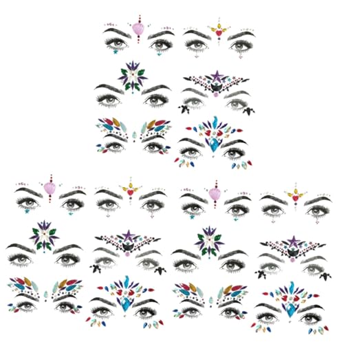 FOMIYES 18 Stk Gesichtsaufkleber DIY face jewels schmuck Körperaufkleber stirn aufkleber Augen Juwelen Kristall-Aufkleber Acryl Bohrer einfügen von FOMIYES