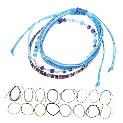 FOMIYES 18 Stück Boho Fußkettchen für Damen Bunte Perlen Handgefertigter Fußschmuck für Strandpartys Sommerspaß und Alltagsmode von FOMIYES