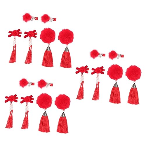 FOMIYES 18 Stk Fellknäuel Haarspange Kopfschmuck Weihnachts-haarspangen Kopfbedeckung Aus Chinesischem Band Für Mädchen Traditionelle Haaraccessoires Haarring Weihnachten Legierung Baby von FOMIYES