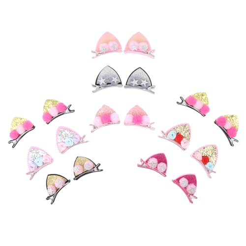 FOMIYES 18 Stück Haarnadeln Mit Katzenohren Für Kinder Glitzer Und Pailletten Haarspangen Lustige Haar-accessoires Für Mädchen von FOMIYES