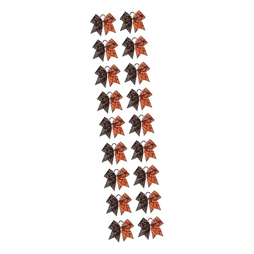 FOMIYES 18 Stück Orangefarbener Glitzer-Pferdeschwanz Für Elastisches Netz Halloween-Mädchen-Krawatten Urlaub Jubel Cheerleader Schleifen Spinnenseile Schleife Kopfschmuck von FOMIYES