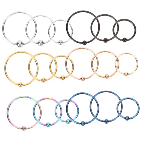FOMIYES 18 Stück Teiliges Nasenring aus Bunte Farben Hypoallergen Verschiedene Nasenpiercing Schmuck für Damen und Herren Hautfreundlich und Langlebig von FOMIYES
