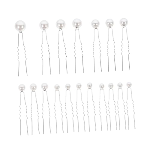 FOMIYES 18 Stück Teiliges Perlen Haarforken für Braut und Brautjungfern Silberne U Förmige Haarnadeln in Verschiedenen Eleganter Hochzeitsschmuck für Frauen und Mädchen von FOMIYES