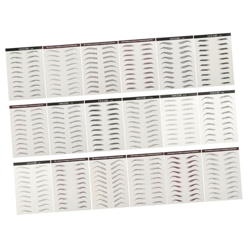 FOMIYES 18 Stück Teiliges Wasserfester Imitation Augenbrauen Tattoos Natürliche Fake Brow Sticker in Schwarz und Braun Einfache Anwendung Profi Langlebig und Hautfreundlich von FOMIYES