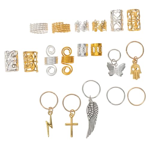 FOMIYES 185 Stück Teiliges Metall Dreadlock Ringe für Zöpfe Leichte Langlebige Haar accessoires Einfach zu Tragen Entfernen für DIY frisuren und Besondere Anlässe von FOMIYES