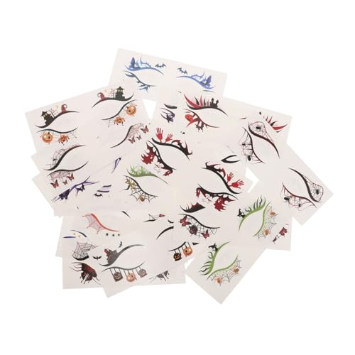 FOMIYES 19 Stück Teiliges Halloween-augen Wasserfest mit Spider-web Kürbis-motiven Eyeliner und Eyeshadow Aufkleber für Karneval Party Cosplay und Halloween-make-up von FOMIYES