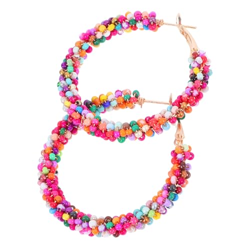 FOMIYES Baumelnde Boho-ohrhänger Für Frauen Vintage-kreis-ohrringe Mit Perlen Bunte Schmuckstücke Für Alltag Und Feiern von FOMIYES