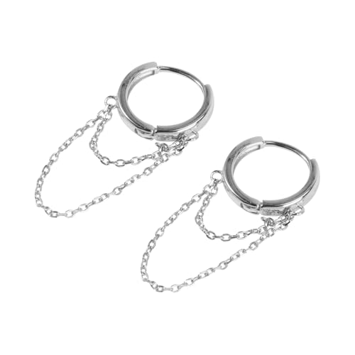 FOMIYES Silberne Ketten Ohrhänger Elegant Design Ohrschmuck Modeschmuck Für Alltag Party Hingucker Ohrringe Mit Anhänger Für Damenaccessoires von FOMIYES