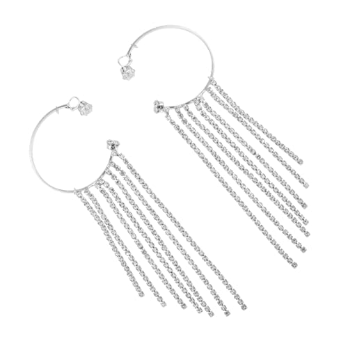 FOMIYES 1Paar Lange Quasten Ohrringe Funkelndem Diamantdesign für Damen Eleganter Ohrschmuck mit Stilvollem Anhänger Partys Besondere Anlässe Nickelfrei Komfortabel von FOMIYES