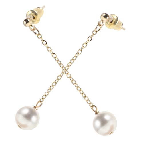 FOMIYES Perlenohrringe Mit Quaste Für Damen Lange Kettenohrringe Perlentropfenohrringe Kostümohrringe Damen-ohrringe Quastenohrringe Für Brautschmuck Und Statement von FOMIYES