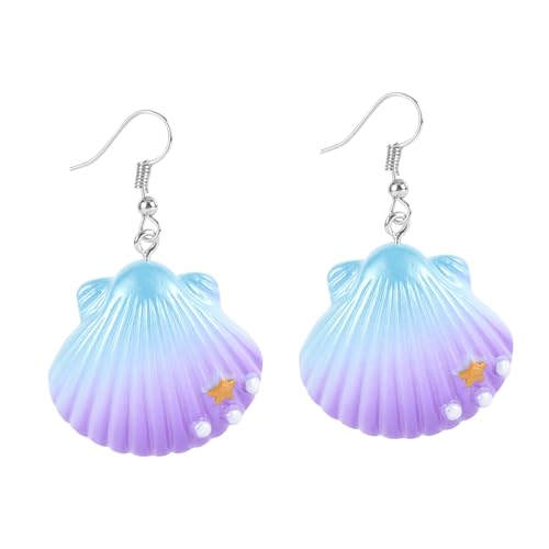 FOMIYES Muschelohrringe für Frauen Bunte Kunststoff Ohrringe Hängend Hypoallergen für Mädchen Strand Ohrringe von FOMIYES