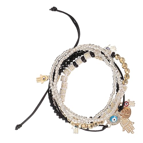FOMIYES 1Satz Evil Eye Armband Multilayer Bohemian Beaded Schmuck für Damen Türkischer Böser Blick Elastisches Perlenarmband Exquisites Design Komfortables von FOMIYES