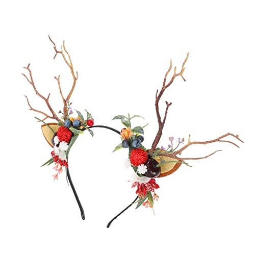 FOMIYES 1Stk Geweih Stirnband Haarnadel gefälscht Weihnachtsfeier weihnachtsdeko weihnachts kopfschmuck weihnachtsbaum deko Geweihhaar tragen Foto-Requisiten-Kopfschmuck Plastikzweig von FOMIYES