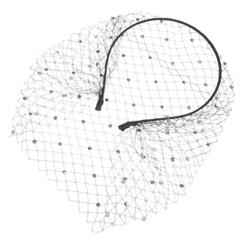 FOMIYES 1stk Mesh-stirnband Haarspangen Für Damen Brautgesicht Schwarzes Stirnband. Schwarzer Vogelkäfigschleier Federn Weiss Hut Herren Fräulein Hutnetz Mädchen Gittergewebe von FOMIYES