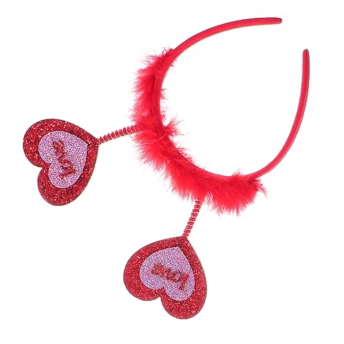 FOMIYES 1stk Valentinstag Stirnband Valentinstag Kopf Bopper Weibliche Parteikopfdekoration Bachelor-kostüm-accessoire Rotes Herz-stirnband Fräulein Partybedarf Erwachsener Plastik von FOMIYES