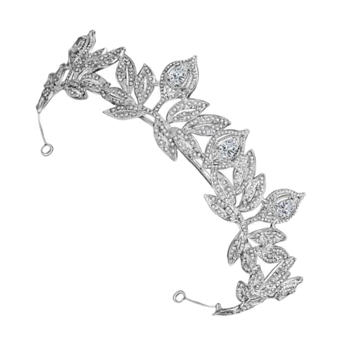FOMIYES Braut Krone Hochzeitskopfschmuck Barock Stil Weibliche Tiara Legierung Haar Dekoration Stilvolle Strass Kopfschmuck Für Damen Frauen Hochzeit Geburtstagsbedeckung von FOMIYES