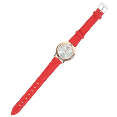 FOMIYES Damenuhr Armbanduhr Mit Quarzwerk Modische Damen Uhr Für Alltag Und Schule Rotes Armband Elegantes Design von FOMIYES