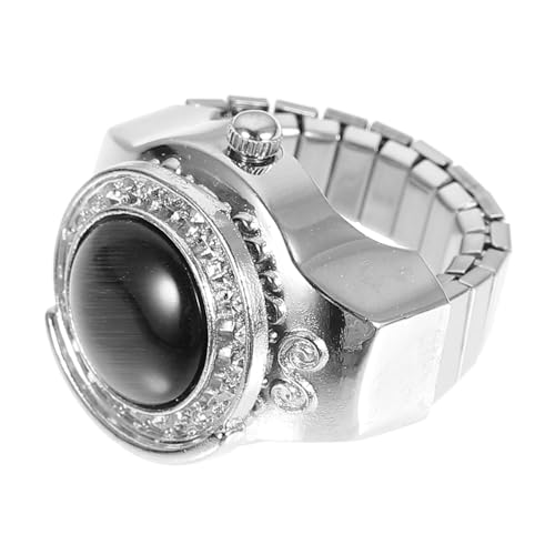FOMIYES 1stück Retro Fingeruhr Ring Uhr Für Damen Und Herren Elastische Fingeruhr Mit Großen Arabischen Ziffern Modisches Finger Ornament Als Oder Schmuckstück von FOMIYES