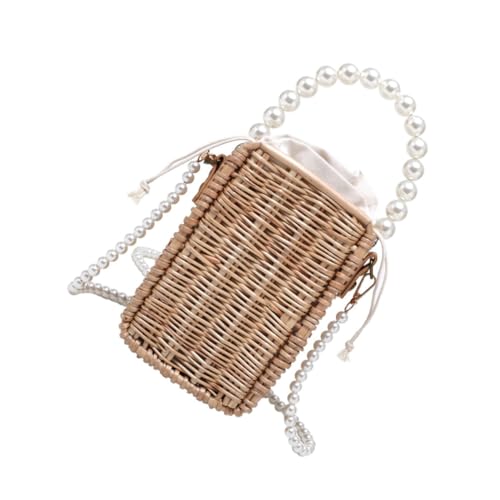 FOMIYES 1Stück Schultertasche Geflochtenem Rattan mit Perlen Kreative Umhängetasche Khaki Einzigartiger Gewebter Bag für Strand Freizeit Verstellbare Trageriemen FOMIYES 1Stück Schultertasche Geflochtenem Rattan mit Perlen Kreative Umhängetasche Khaki Einzigartiger Gewebter Bag für Strand Freizeit Verstellbare Trageriemen von FOMIYES
