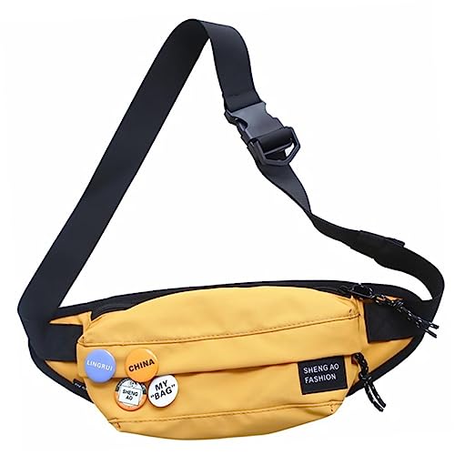 FOMIYES wasserdichte Sling Umhängetasche Große Kapazität Unisex Crossbody Tasche Für Reisen Freizeit Outdoor-aktivitäten Abzeichen Gelb von FOMIYES