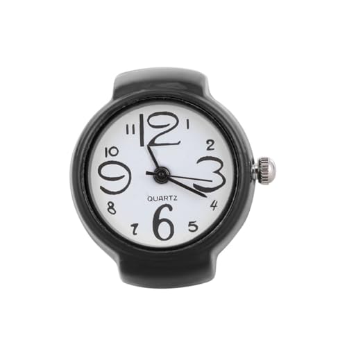 FOMIYES Unisex Finger-Ring Uhr Mit Modischem Design Elastisch Schwarz Als Oder Dekoration Für Damen Und Herren von FOMIYES