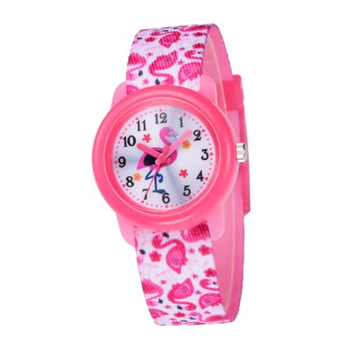 FOMIYES Cartoon Quarzuhr Flamingo Design Wasserfeste Armbanduhr Kindergeschenk Für Kleine Mädchen Party Schule Zuhause von FOMIYES
