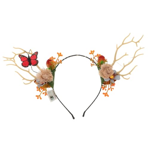 FOMIYES 1stk Geweih Stirnband Weihnachtsgeweih Haarspange Weihnachtliches Kostümzubehör Rentier-haarband Zu Weihnachten Weihnachtsfeier Kostüm Plastikzweigestoff alsche Früchte von FOMIYES