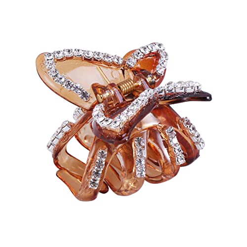 FOMIYES Haarnadel Haarspange Strass-haarspangen Für Damen Und Mädchen Kopfbedeckung Für Alltag Oder Offizielle Anlässe Braun von FOMIYES