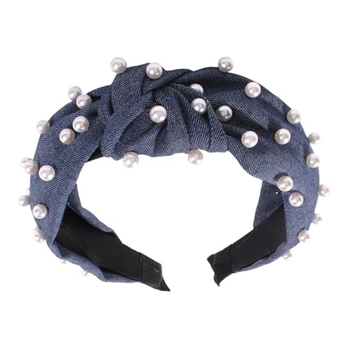 FOMIYES Chic Wide Rim Stirnband Jean Tuch Haar Hoop Für Frauen Mädchen Mode Haar Zubehör Knoten Dunkel von FOMIYES