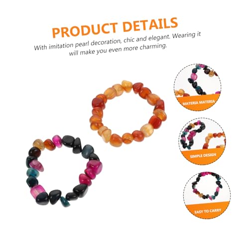 FOMIYES 2 Agate Beaded Bracelets Unregelmäßige Form Leichtes Yogaschmuck Armband Langlebiges Accessoire für Damen und Herren Geschenkidee für Alltag und Sport von FOMIYES
