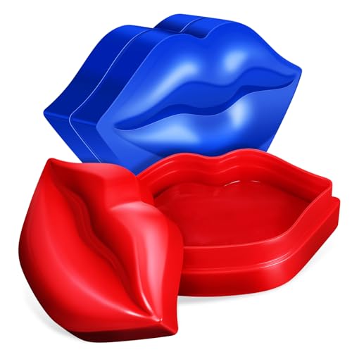FOMIYES 2 Boxen Feuchtigkeitsspendende Lippenmaske Rot Blau Lippenpflege Tool mit Lippenform für Zuhause Trockenheit Falten Kosmetikprodukt zur Sanften Pflege und Schutz der Lippen von FOMIYES